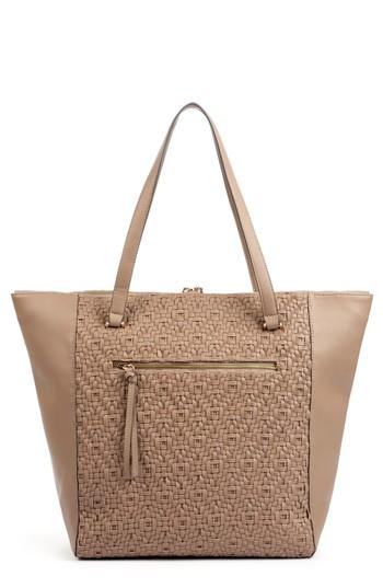 Sole Society Woven Faux Leather Tote - Black