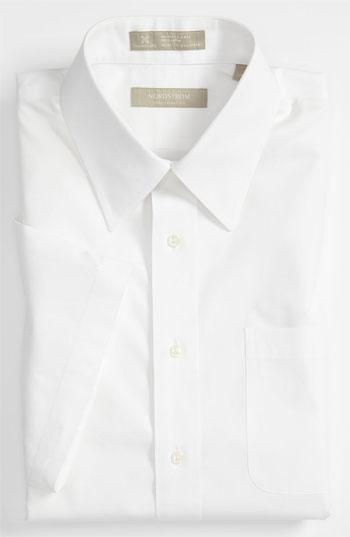 Nordstrom Smartcare Traditional Fit Short Sleeve Dress Shirt White 19.5