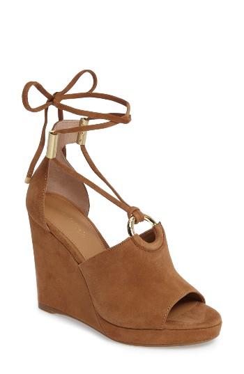 Women's Calvin Klein Ramona Wraparound Wedge Sandal M - Brown