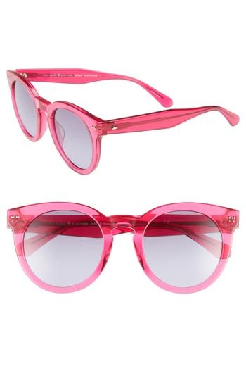Women's Kate Spade New York Alexuss 50mm Round Sunglasses - Crystal Pink