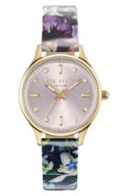 Women's Ted Baker London Zoe Round Leather Strap Watch, 32mm