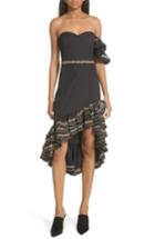 Women's Caroline Constas Cam Embroidered Asymmetrical Ruffle Dress