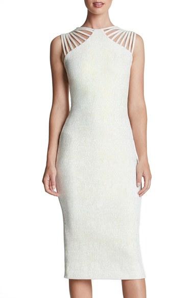 Women's Dress The Population 'gwen' Foiled Knit Midi Dress