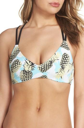 Women's The Bikini Lab Pineapple Reversible Bikini Top - Blue