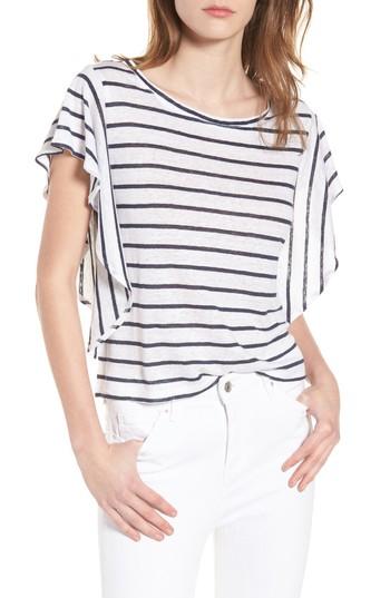 Women's Cupcakes And Cashmere Cannon Stripe Linen Top - Blue