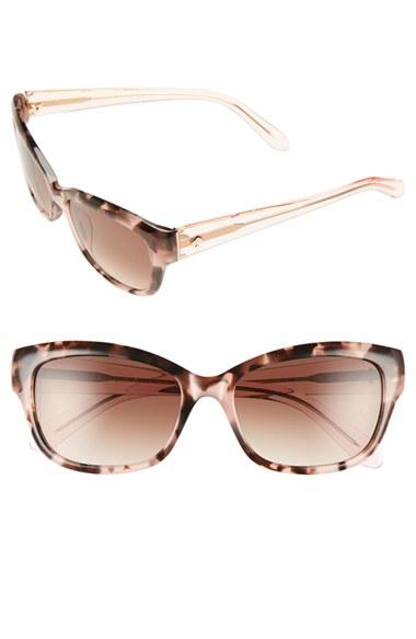 Women's Kate Spade 'johanna' 53mm Retro Sunglasses - Camel Tortoise Stripe