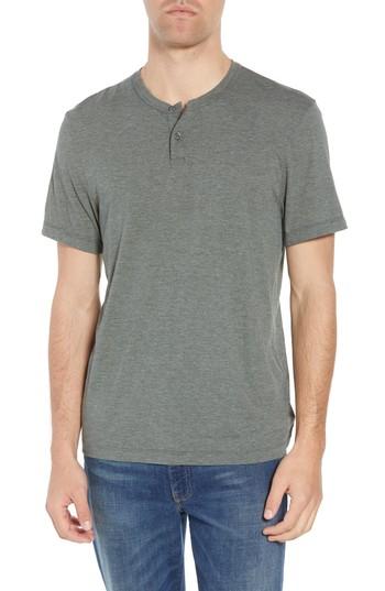 Men's James Perse Cotton Blend Short Sleeve Henley (xs) - Green