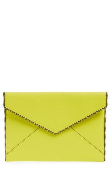 Rebecca Minkoff 'leo' Envelope Clutch - Yellow