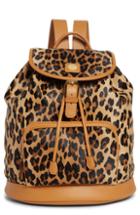 Mcm Medium Leopard Backpack - Brown