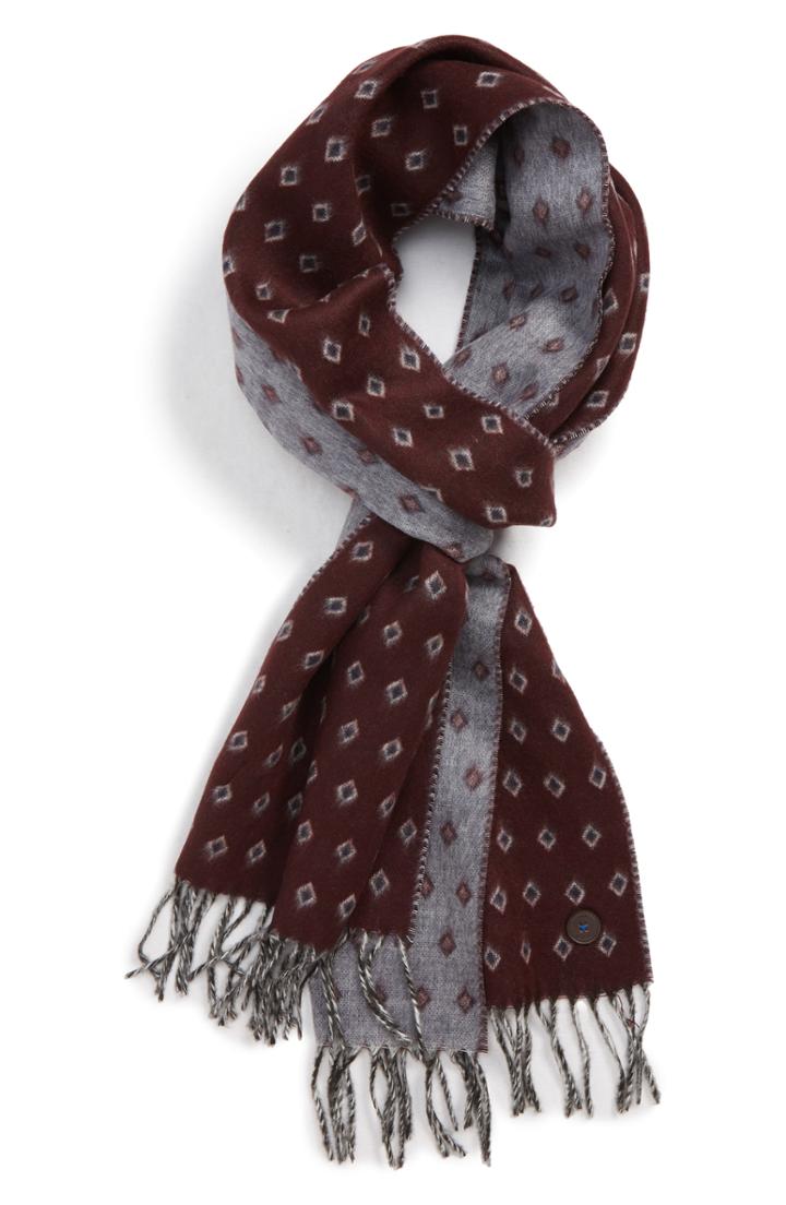 Men's Ted Baker London Diamond Pattern Fringed Scarf