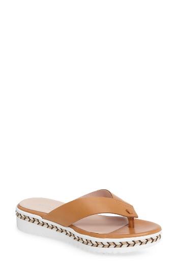 Women's Patricia Green Brooklyn Wedge Flip Flop M - Brown