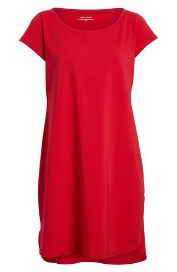 Women's Eileen Fisher Stretch Cotton Shift Dress, Size - Red