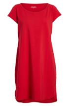 Women's Eileen Fisher Stretch Cotton Shift Dress, Size - Red