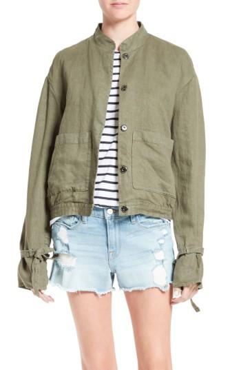 Women's Frame New Linen Jacket - Green