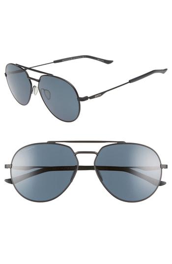 Women's Smith Westgate 60mm Chromapop(tm) Polarized Aviator Sunglasses - Matte Black/ Black