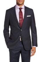 Men's Boss Hutsons Trim Fit Windowpane Wool Sport Coat R - Blue