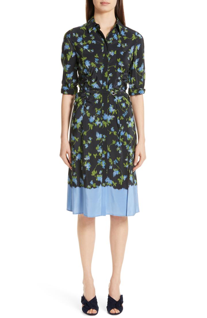 Women's Altuzarra Floral Print Silk Dress Us / 36 Fr - Black