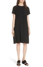Women's Eileen Fisher Side Pocket Shift Dress, Size - Black