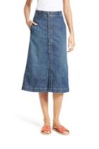 Women's Frame Le Button Denim Skirt - Blue