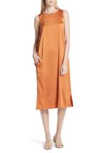 Women's Eileen Fisher Stretch Silk Tank Dress, Size - Orange