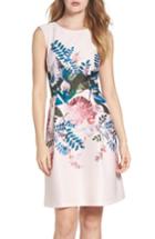 Women's Adrianna Papell Placed Print Fit & Flare Dress - Pink