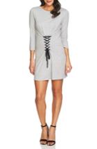 Women's 1.state Corset Detail Knit Dress, Size - Grey