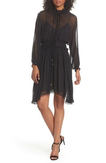 Women's Caara Classic Smocked Chiffon Dress - Black