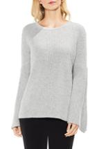 Petite Women's Vince Camuto All Over Rib Bell Sleeve Sweater, Size P - Grey