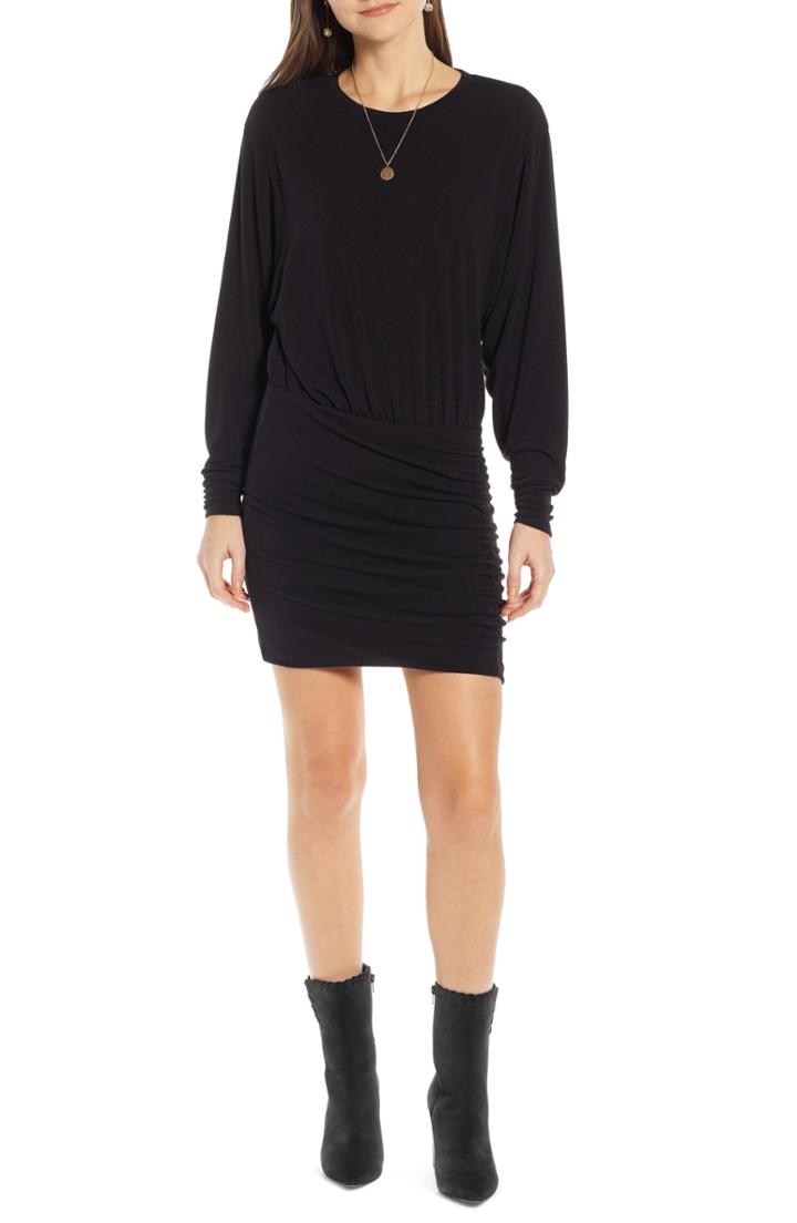 Women's Something Navy Ruched Detail Dress - Black