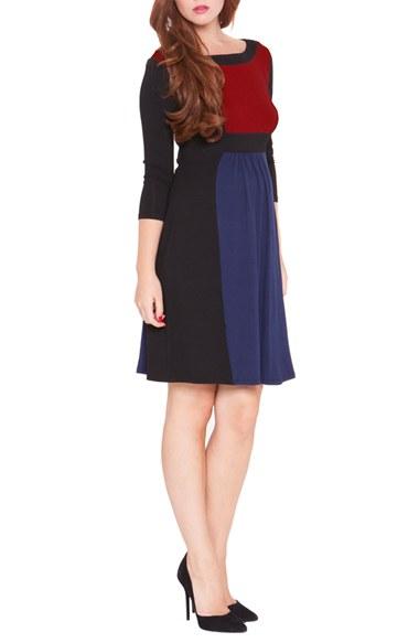 Women's Olian 'lucy' Colorblock Maternity Dress