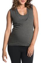 Women's Bun Maternity Ribbed Maternity/nursing Tank - Grey