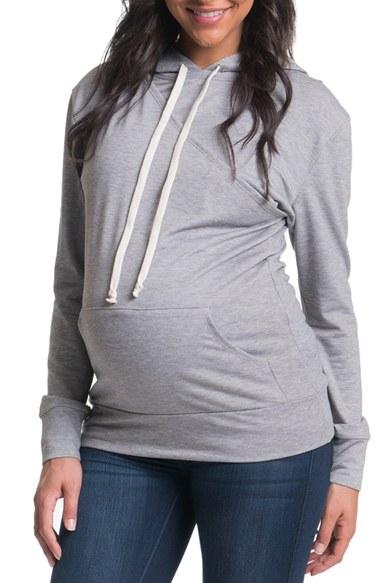 Women's Bun Maternity 'cozy' Maternity/nursing Hoodie - Grey