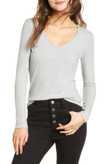 Women's Treasure & Bond Ribbed Tee, Size - Grey