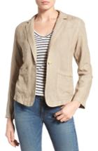 Petite Women's Caslon Linen One-button Blazer, Size P - Beige