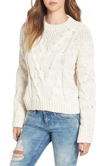 Women's J.o.a Cable Knit Sweater - Ivory