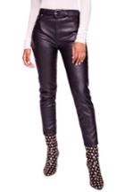 Women's Free People Belted Faux Leather Skinny Pants - Black