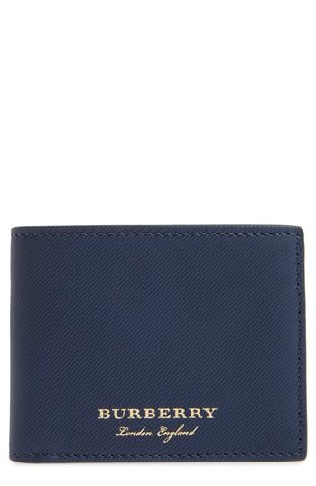 Men's Burberry Trench Leather Wallet - Blue
