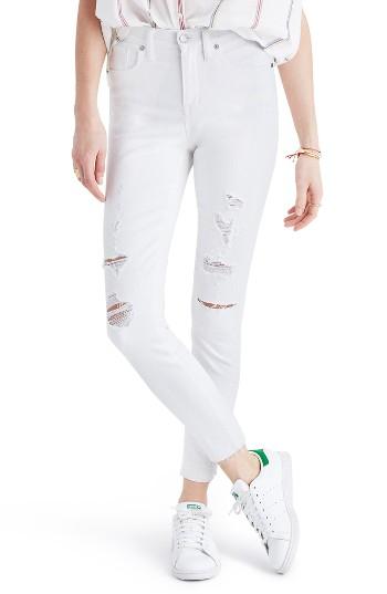 Women's Madewell High Rise Ripped Crop Skinny Jeans