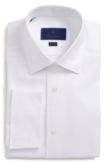 Men's David Donahue Slim Fit Tuxedo Shirt .5 32/33 - White