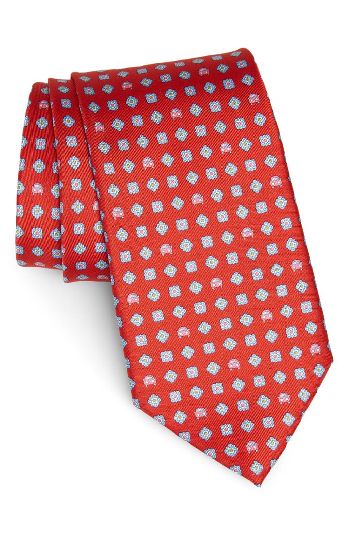 Men's Salvatore Ferragamo Giuliet Print Silk Tie, Size - Red