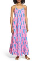 Women's Vineyard Vines Palm Print Linen Blend Maxi Dress