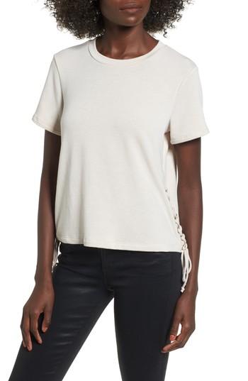 Women's Lace-up Tee - Beige