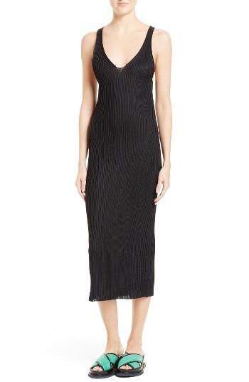 Women's Boss Firuza Deep V Rib Knit Midi Dress