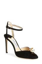 Women's Jimmy Choo Sacora Imitation Pearl Sandal Us / 34eu - Black