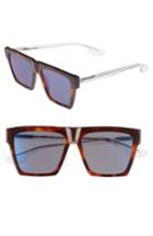 Women's Alexander Mcqueen 54mm Flat Top Sunglasses - Medium Havana