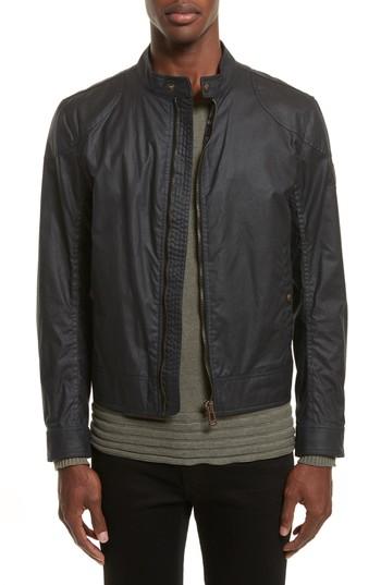 Men's Belstaff Kelland Coated Cotton Moto Jacket Eu - Blue