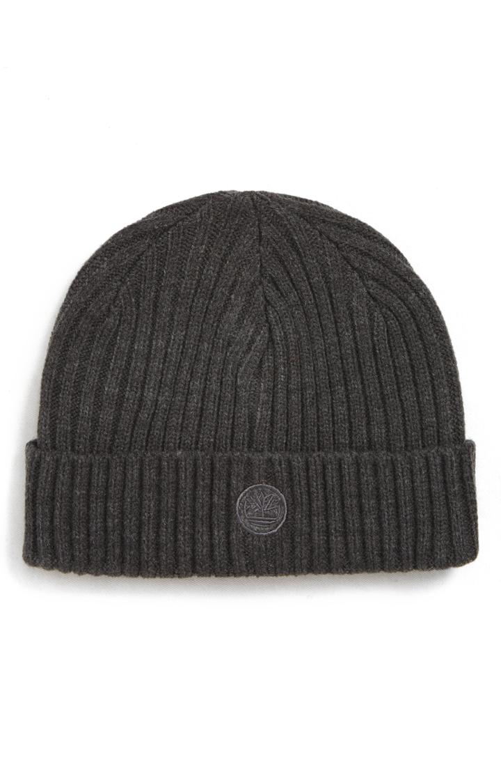 Men's Timberland Wide Ribbed Embroidered Logo Cap - Grey