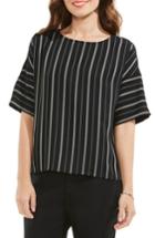 Women's Vince Camuto Stripe Drop Shoulder Blouse - Black