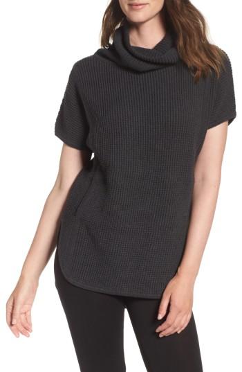 Women's Ugg 'selby' Turtleneck Cotton Knit Pullover - Black