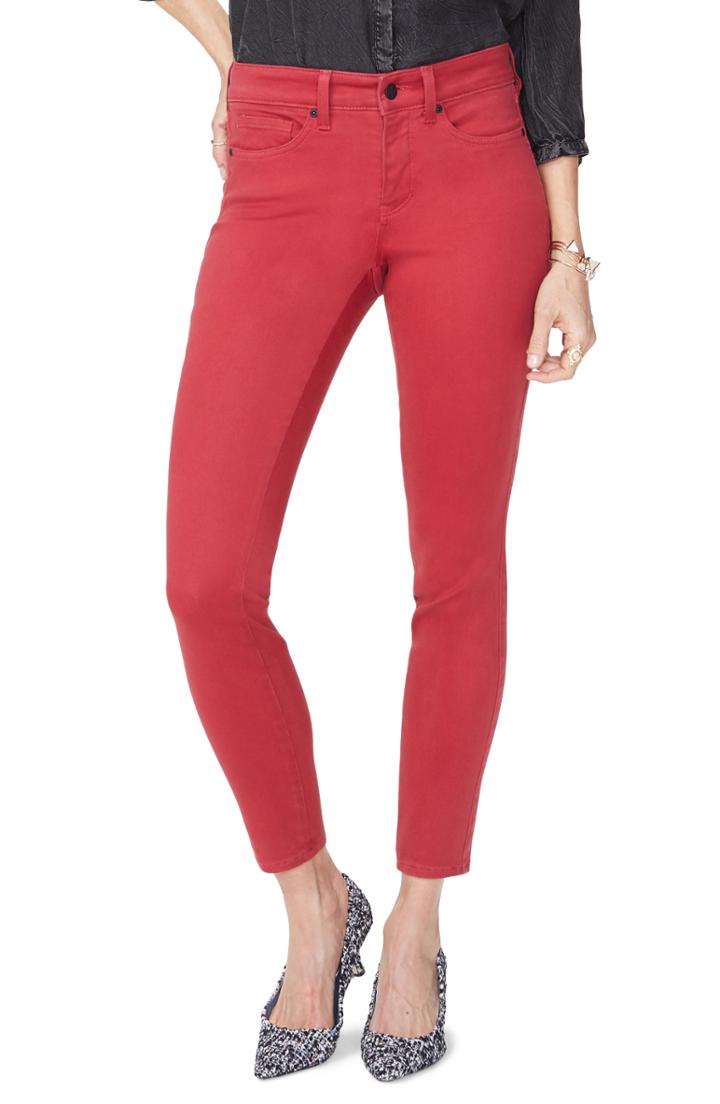 Women's Nydj Ami High Waist Colored Stretch Skinny Jeans - Red
